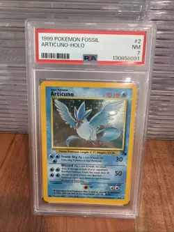 PSA 7 NM Articuno Holo Rare 1999 Pokemon Fossil Unlimited 2/62 Wotc Legendary - Image 2