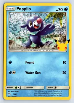 POPPLIO 023/025 PROMO MCDONALD'S 25TH ANNIVERSARY PROMOS POKEMON HOLO NM - Image 1