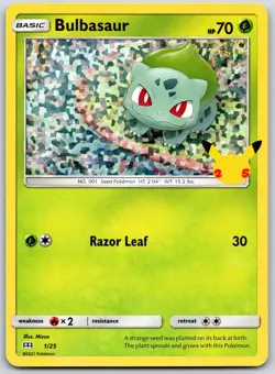 POKEMON MCDONALD'S 25TH ANNIVERSARY PROMOS BULBASAUR 001/025 PROMO HOLO NM - Image 1