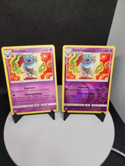 Pokemon Cosmic Eclipse Swoobat Rare Reverse Holo 88/236 + Reg Swoobat both NM - Image 1
