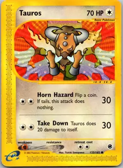 Tauros 133/165 - Expedition Pokemon MP - Image 1