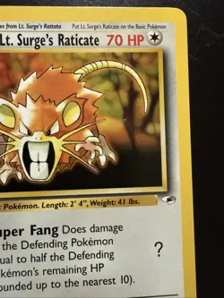 Lt. Surge's Raticate - 1st Edition - 51/132 Gym Heroes - Pokemon TCG - 2000 - Image 3