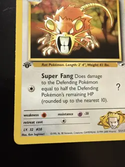 Lt. Surge's Raticate - 1st Edition - 51/132 Gym Heroes - Pokemon TCG - 2000 - Image 5