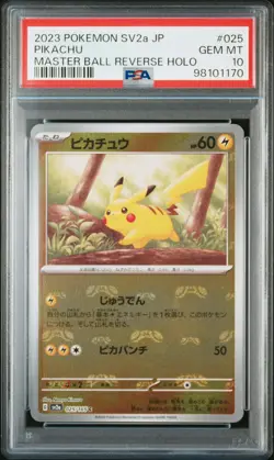 2023 POKEMON JPN SV2A-POKEMON 151 MASTER BALL REVERSE HOLO #025 PIKACHU PSA 10 - Image 1
