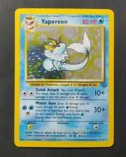 Rare, Holographic Pokemon Jungle Set Vaporeon 12/64 (Unlimited, English) - Image 1
