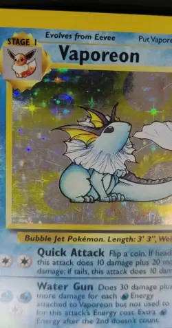 Rare, Holographic Pokemon Jungle Set Vaporeon 12/64 (Unlimited, English) - Image 5