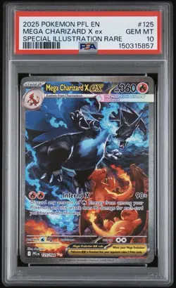 Pokemon Mega Charizard X Ex #125 SIR Phantasmal Flames PSA 10 GEM MINT - Image 1