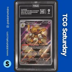 2025 POKEMON MEP BLACK STAR PROMO MEGA EVO ETB - ALAKAZAM #009 ALAKAZAM TAG 9 - Image 1