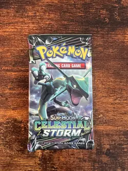 Pokemon TCG Sun & Moon: Celestial Storm Booster Pack Rayquaza Art Sealed - Image 1