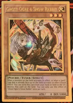 Yu-Gi-Oh! Alt. Art Ghost Ogre & Snow Rabbit MAGO Double Stamp Misprint NM - Image 1
