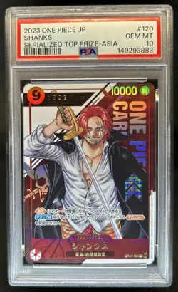 2023 One Piece Japanese Shanks Serialized Top Prize Asia #1002/1065 #120 PSA 10 - Image 1