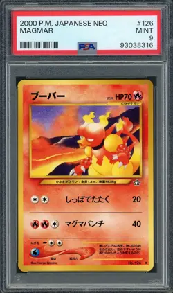 PSA 9 Magmar Neo Genesis No. 126 Japanese Pokemon Card B14 - Image 1