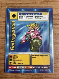 Digimon Garbagemon Bo-93 Bandai 1999 NM Card - Image 2