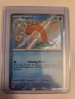 Pokemon TCG Wiglett Scarlet & Violet Paldean Fates Holo Shiny Rare Card 121/091 - Image 1