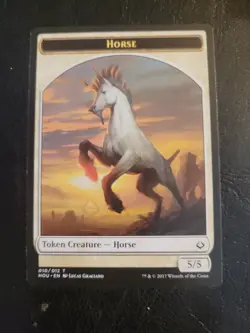 Horse ( # 5 ) MTG Hour of Devastation Token Magic HOU White Card BULK DISCOUNT! - Image 1