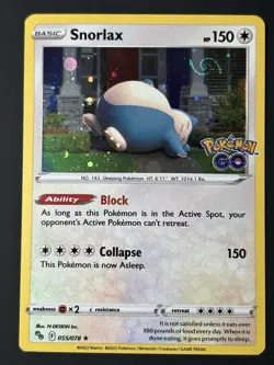 Snorlax 055/078 HD GALAXY SWIRL Cosmos Holo Pokemon Card LP - Image 1