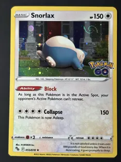 Snorlax 055/078 HD GALAXY SWIRL Cosmos Holo Pokemon Card LP - Image 2