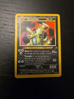 Pokemon TCG Tyranitar Neo Discovery 31 1st Edition Rare Card Damaged - Image 1