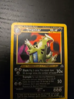 Pokemon TCG Tyranitar Neo Discovery 31 1st Edition Rare Card Damaged - Image 2