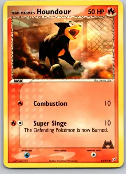 TEAM MAGMA'S HOUNDOUR 62/95 MA TEAM MAGMA VS TEAM AQUA POKEMON CARD TCG HP 2004 - Image 2
