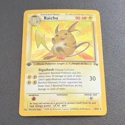 1st edition Holo Raichu 90 HP Rare Base Set Card 14/62 Vintage 1999 Pokemon - Image 1