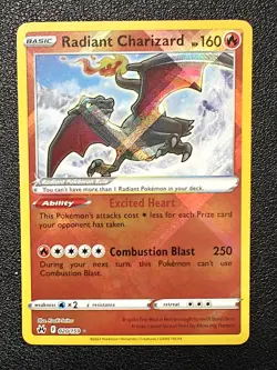 Pokemon TCG Radiant Charizard Crown Zenith Holo Card 020/159 Lp - Image 1