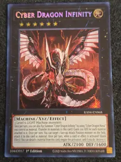 Yu-Gi-Oh! Cyber Dragon Infinity 1st Edition Secret Rare Card RA04-EN068 - Image 1