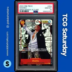 2024 ONE PIECE EMPEROR IN THE NEW WORLD #OP09-004 SHANKS SR MANGA ALT ART PSA 10 - Image 1