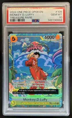 2024 One Piece Two Legends Monkey.D.Luffy Treasure Rare #OP08-109 PSA 10 - Image 1
