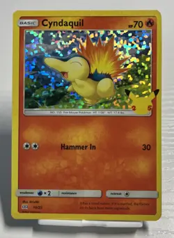 Pokemon - Cyndaquil Holo - 10/25 - McDonald's 25th Anniversary Card - Image 1