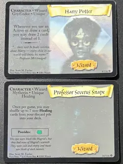 Harry Potter Holo Card Lot Harry Potter & Snape Rare Wizards TCG 2001 - Image 1