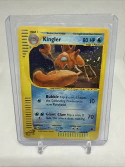 Pokemon Kingler Holo Card TCG 15/165 Expedition 2002 Nintendo - Image 1