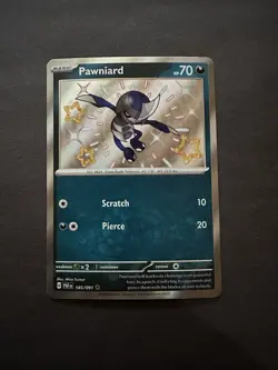 Pokemon Pawniard 185/091 SV Paldean Fates Holo Shiny Rare Basic Card English - Image 1