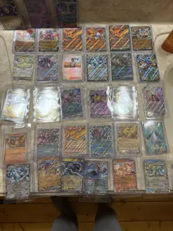 50+ POKEMON CARDS WOTH NEW HARD COVERS - Image 1
