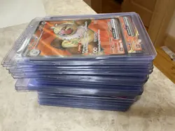 50+ POKEMON CARDS WOTH NEW HARD COVERS - Image 5