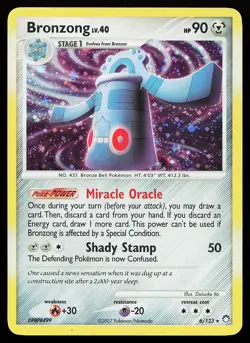Bronzong 6/123 Holo Rare Mysterious Treasures Pokemon Card - Image 1