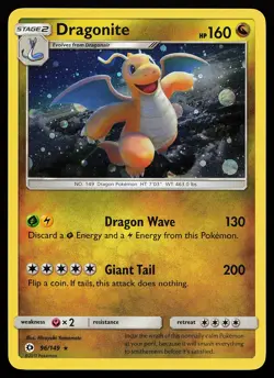 Dragonite 96/149 Cosmos Holo Sun & Moon Base Set Pokemon Card - Image 1