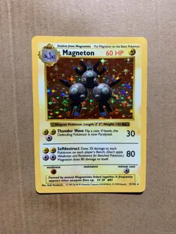 Shadowless Magneton 9/102 Base Set - Holo Pokemon Card - NM - Image 1