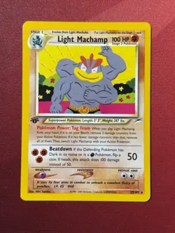 LIGHT MACHAMP 25/105 Neo Destiny 1st EDITION rare Pokemon TCG card NM+ CLEAN! - Image 1
