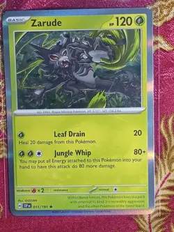 Hologram Foil Rare Zarude 011/191 Surging Sparks Pokemon Card - Image 1
