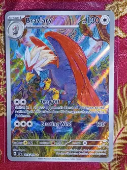 Secret Illustration Rare Braviary 214/191 Surging Sparks Pokemon Card Hologram - Image 1