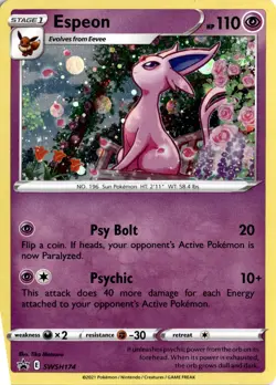 Espeon SWSH174 SWSH: Sword & Shield Promo Cards Black Star Holo Near Mint NM - Image 1
