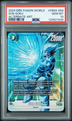 2024 DBS CARD GAME FUSION WORLD ULTRA LIMIT #FB04-059 SON GOKU ALT PSA 10 - Image 1