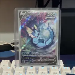 Vaporeon V Rapid Strike Holo 210 HP Pokemon Card SWSH150 - Image 1