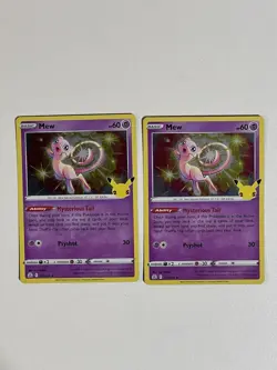 2 X Mew - 011/025 - Pokemon TCG Celebrations Holo Rare Cards - NM - Image 1