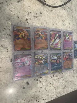 Lot of 9 Mega EX Pokemon Cards Ultra Rare Near Mint with 2 Charizards & More - Image 2