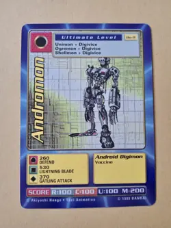 Andromon Bo-11 Digimon Card 1999 Bandai - Image 2