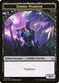 MTG Zombie Warrior ** War of the Spark Tokens ** English (NM) - Image 1