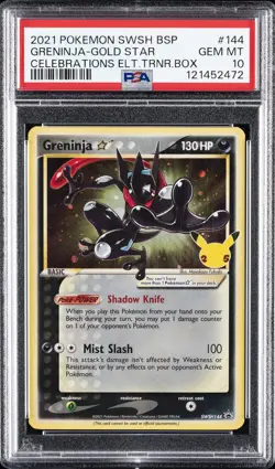 2021 POKEMON SWSH BLACK STAR PROMO #144 GRENINJA-GOLD STAR PSA 10 - Image 1