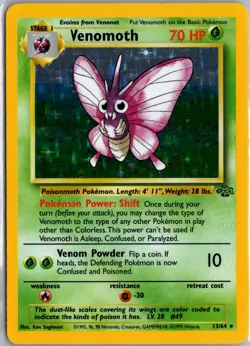POKEMON TCG VENOMOTH HOLO RARE JUNGLE 13/64 - Image 1